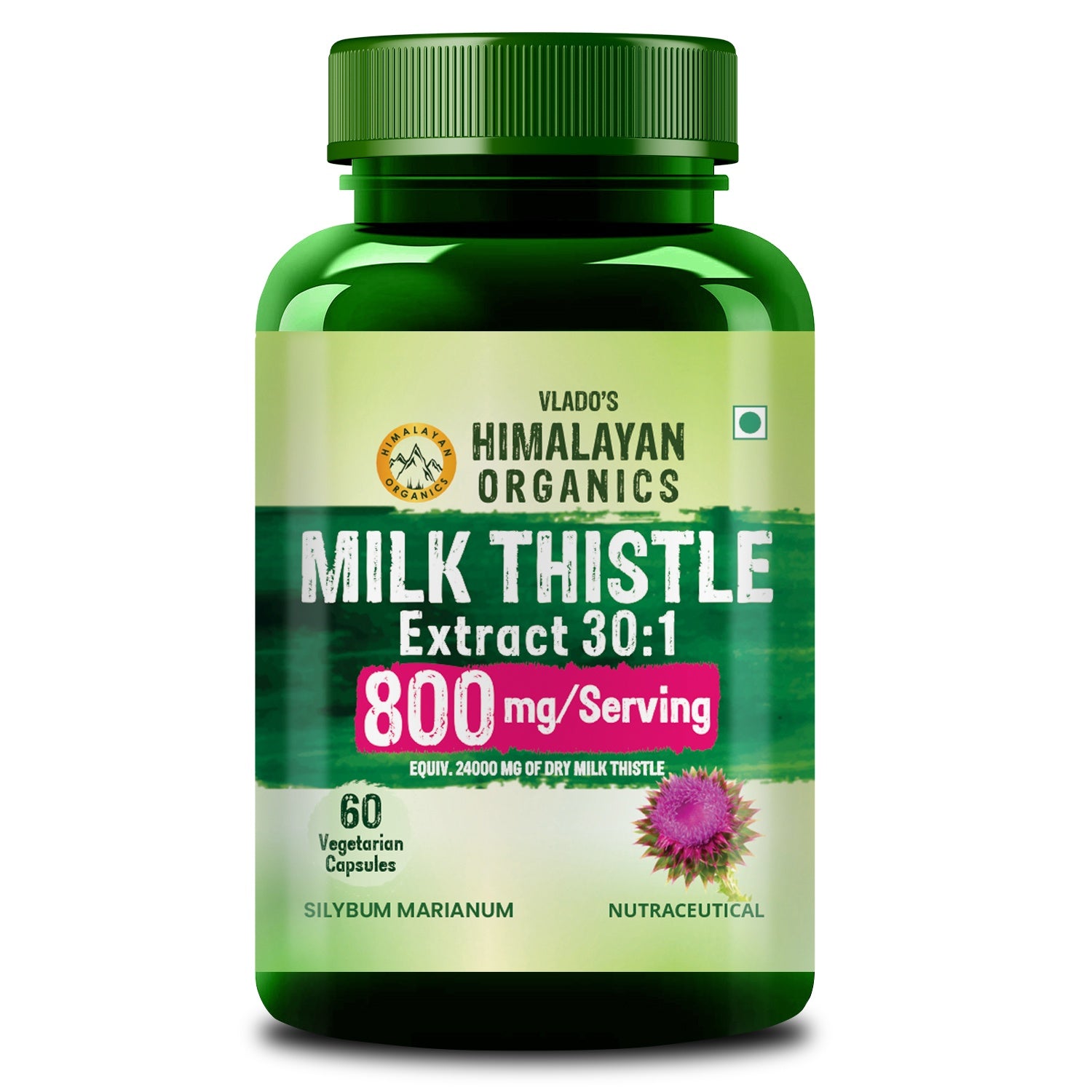 Vlado's Himalayan Organics Milk Thistle Extract Detox Supplement 60 Capsules - 1
