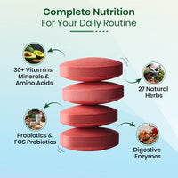 Vlado's Himalayan Organics Multivitamin for Men & Women with Probiotics | 100+ Ingredients including Vitamins B1–B12, Vitamin C, D & E | Zinc, Iron, Calcium, Biotin | 100 Nutrients, 27+ Herbal Extracts, 10+ Blends | Immunity, Energy, Stamina, Bone, Skin & - 7