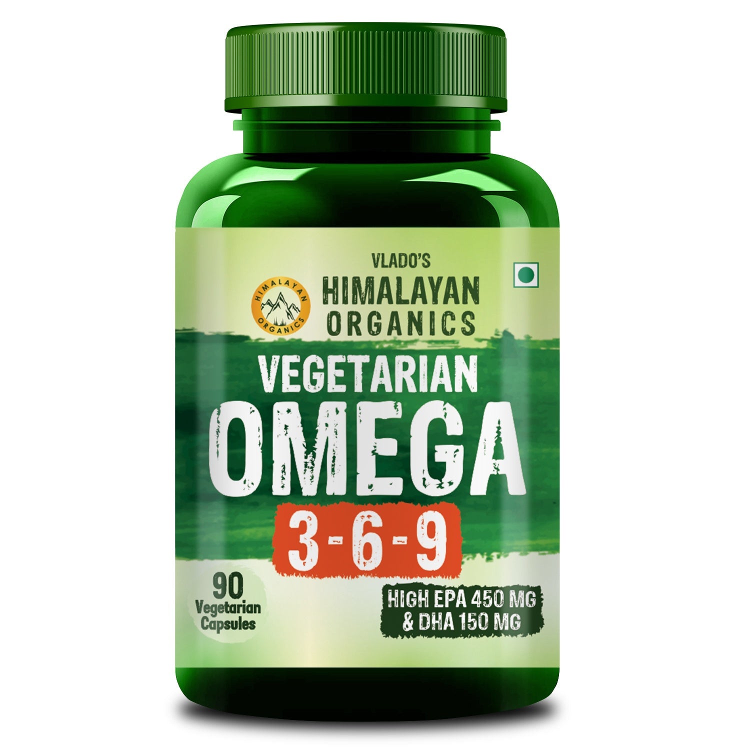Vlado's Himalayan Organics Omega 3 6 9-2000mg/Serving I Vegetarian Omega 3 I Source from Flax Seed I Support Muscle,Bone,Heart & Skin - No Fish Burps Oil Used Capsules for Men & Women- 90 Capsules - 1