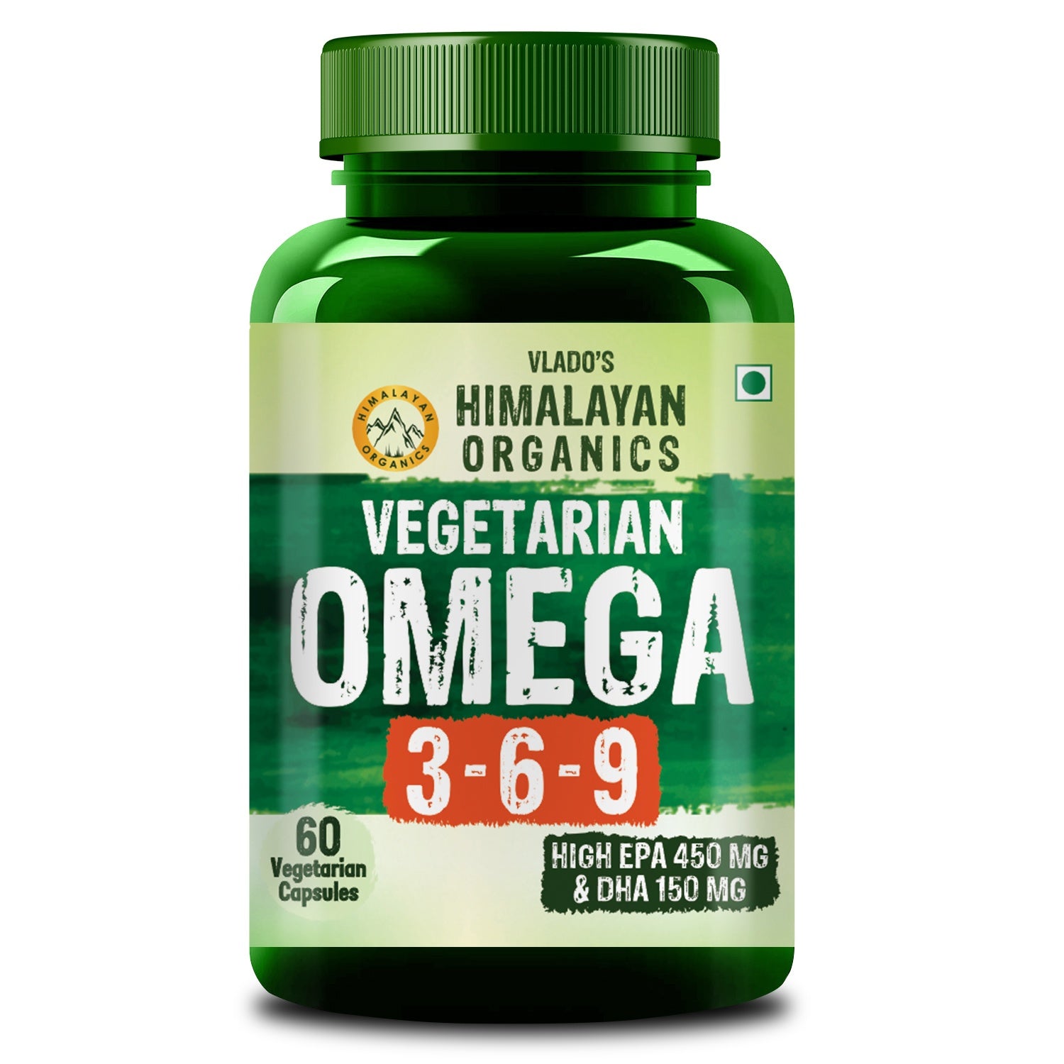 Vlado's Himalayan Organics Omega 3 6 9-2000mg/Serving I Vegetarian Omega 3 Supplement I Support Muscle,Bone,Heart & Skin - No Burps, No Fish Oil Used Capsules for Men & Women- 60 Capsules - 1