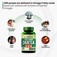 Vlado's Himalayan Organics Omega 3 6 9-2000mg/Serving I Vegetarian Omega 3 Supplement I Support Muscle,Bone,Heart & Skin - No Burps, No Fish Oil Used Capsules for Men & Women- 60 Capsules - 5