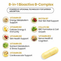 Vlado’s Himalayan Organics Liposomal Vitamin B Complex with 100% RDA B1, B2, B3, B5, B6, B9 & B12 | Hair Growth, Boost Energy And Immunity (60 Capsules) - 4