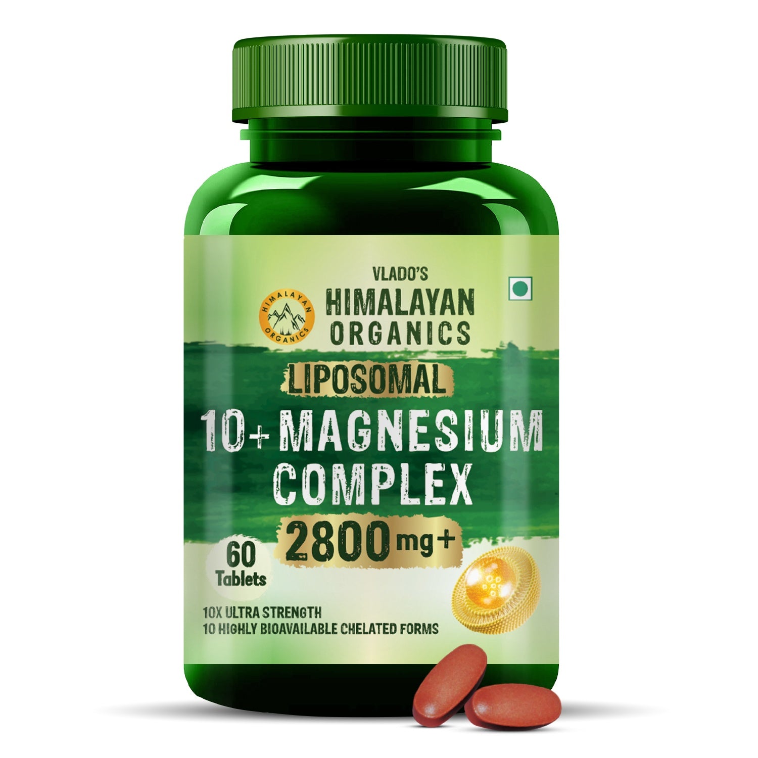 Vlado's Himalayan Organics Magnesium Supplement 28000mg with 10 Chelated Salts Liposomal magnesium citrate , Oxide, Threonate, Aspartate, Chloride, Sulphate, Carbonate, Gluconate + 2 more with VItamin D3 & B12 I For Sleep, Muscle Recovery, Mood, Metabolis - 1