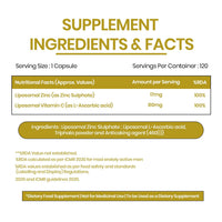 Vlado's Himalayan Organics Liposomal Zinc With Vitamin C Supplement | Digestive Health | Improve Iron Absorption | Double Antioxidant & Immune Support -120 Veg Capsules - 3