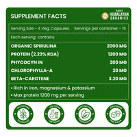 Vlado's Himalayan Organics Spirulina 2000mg Supplement 60 Capsules - 2