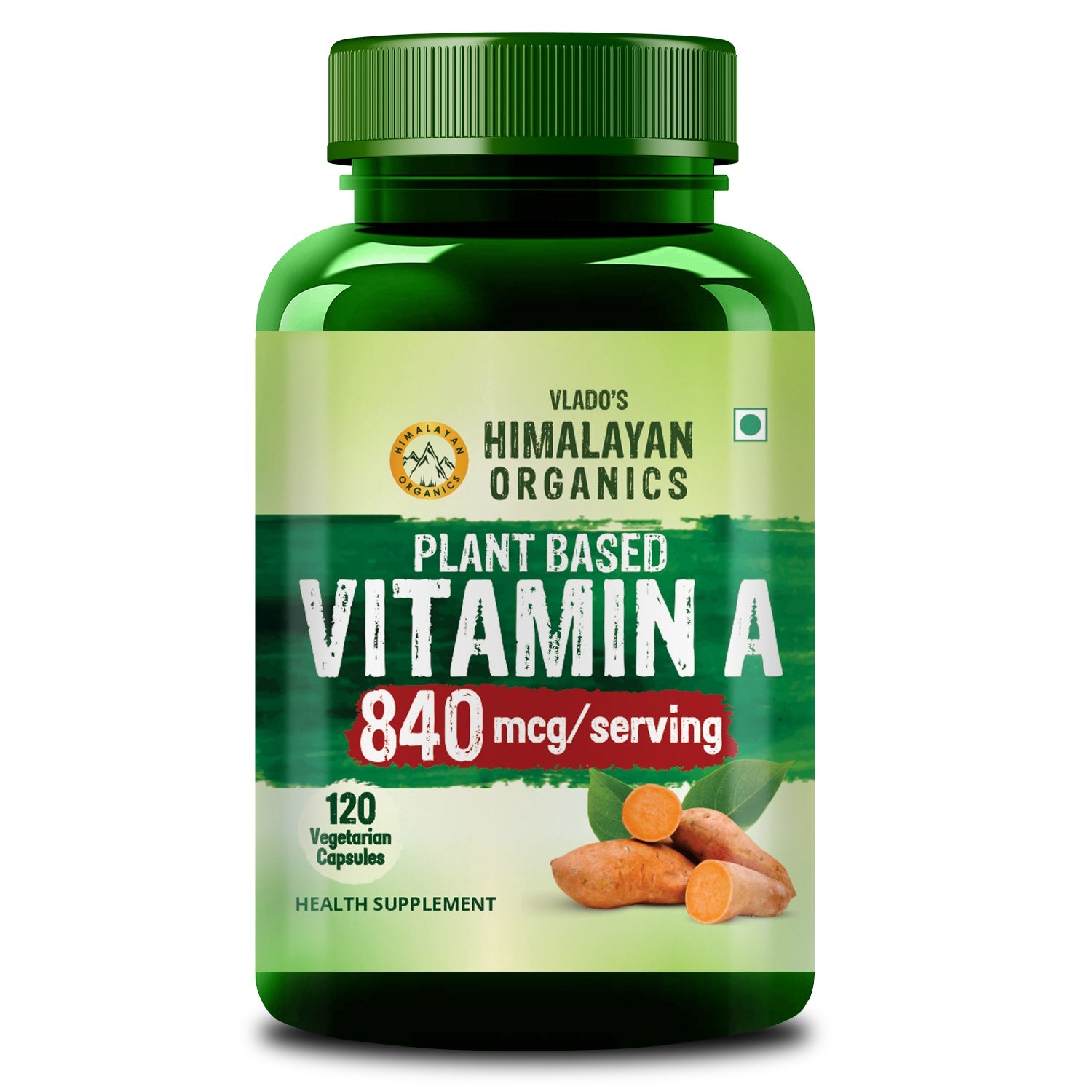 Vlado's Himalayan Organics Plant-Based Vitamin A Supplement 120 Capsules - 1