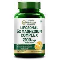 Vlado's Himalayan Organics 5X Strength Liposomal Magnesium 2100mg+ | Chelated Magnesium Glycinate, Citrate, Oxide, Threonate & Aspartate | Supports Sleep, Muscle Recovery, Cramps, Nerve & Muscle Function | 120 Tablets - 1