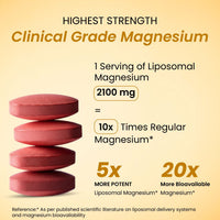 Vlado's Himalayan Organics 5X Strength Liposomal Magnesium Supplement - 2100mg+ with Chelated Magnesium Glycinate, Citrate, Oxide, Threonate, Aspartate & Triple magnesium Complex | For Sleep, Cramps, Recovery, Nerve & Muscle Function, Clinically Proven, 1 - 9