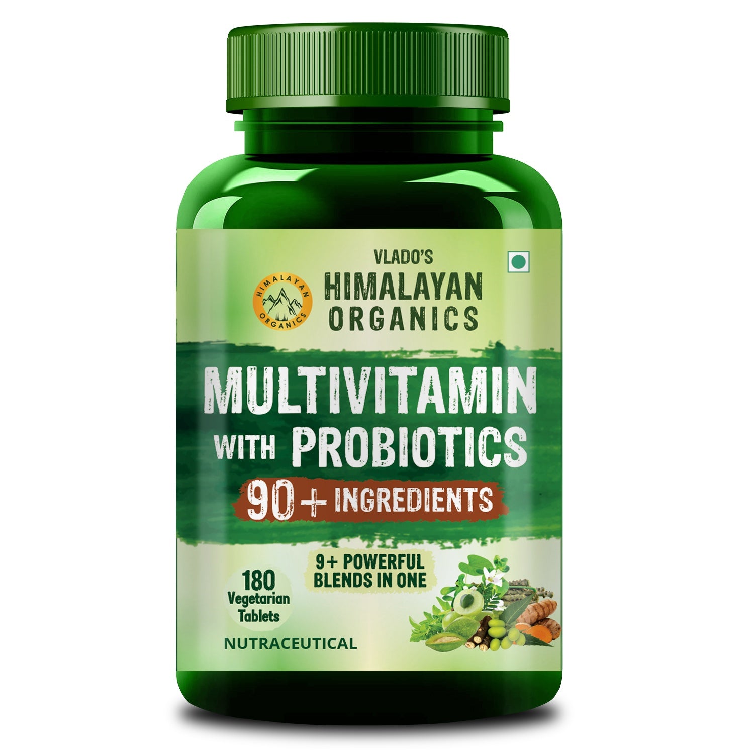Vlado's Himalayan Organics Daily Immunity Multivitamin for Men & Women | 90+ Nutrients with 9+ Probiotic Blends | Supports Energy, Immunity, Muscle Strength, Stamina & Overall Health | 180 Veg Tablets - 1