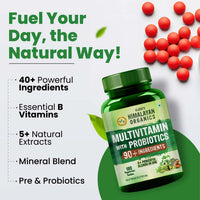 Vlado's Himalayan Organics Daily Immunity Multivitamin for Men & Women | 90+ Nutrients with 9+ Probiotic Blends | Supports Energy, Immunity, Muscle Strength, Stamina & Overall Health | 180 Veg Tablets - 10