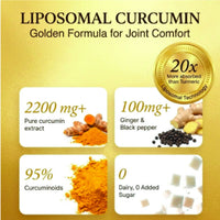 Vlado's Himalayan Organics Liposomal Curcumin Tablets (2200mg+ / Serving ) with Black Pepper ( Piperine & Bioperine ), Supplement and 95% Curcuminoids | Anti inflammatory Supplement for Men & Women | With Curcuma Longa, Turmeric & Ginger Root extract | 60 - 8