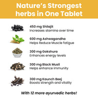 Vlado's Himalayan Organics Testosterone Booster for Men – 2800mg | Ashwagandha, Shilajit, Gokshura & 17+ Herbs | Boost Strength, Stamina, Energy & Muscle | 90 Veg Tablets - 8