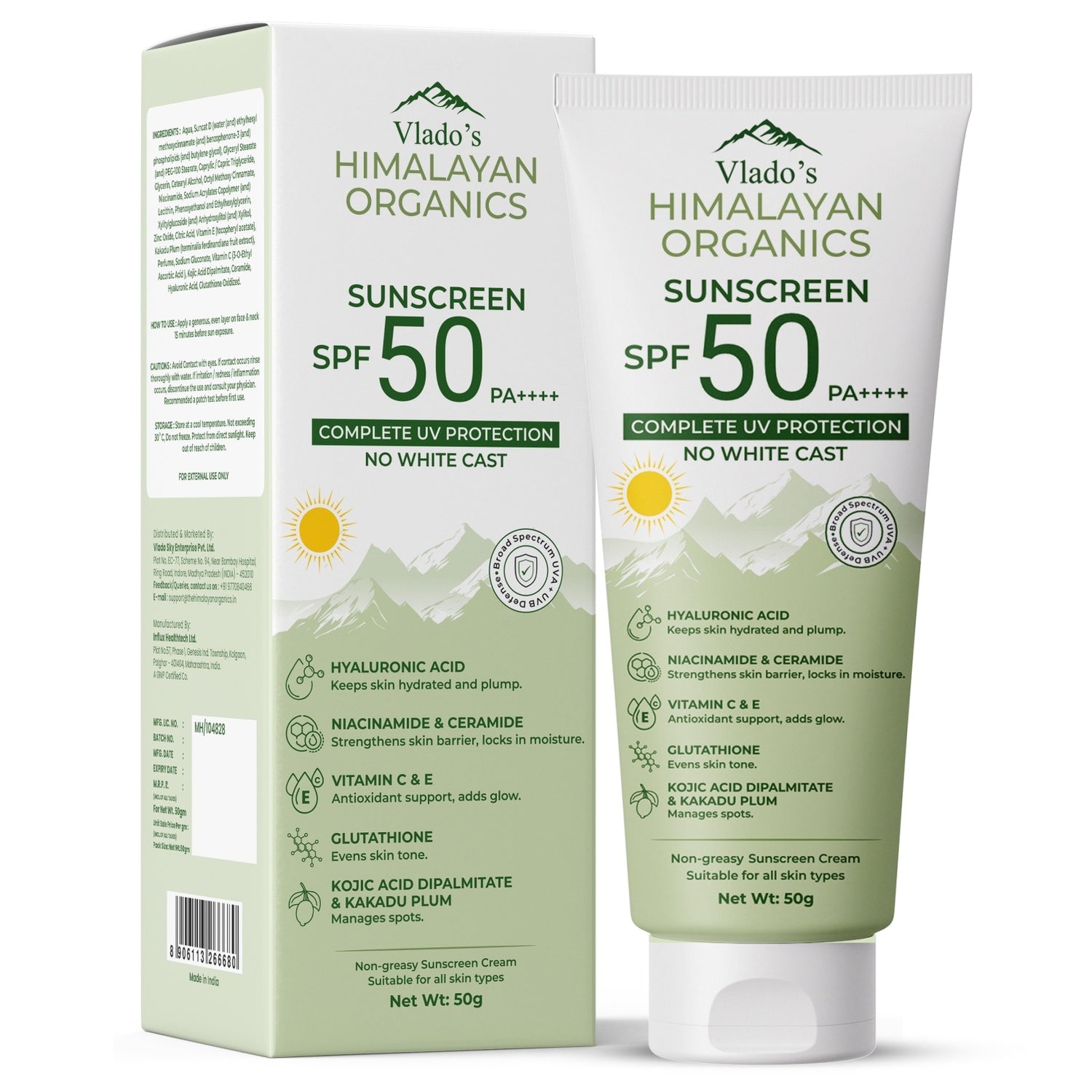 Vlado's Himalayan Organics Sunscreen SPF50+ 50 gm - 1