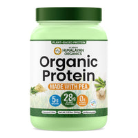 Vlado's Himalayan Organics Organic Pea Protein Powder Unflavoured | 28g Protein | 5g BCAA | Vegan Plant-Based Protein for Muscle Recovery 600 Grams - 1