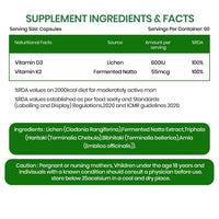 Vlado's Himalayan Organics Plant Based Vitamin D3 600 IU + K2 MK7 55 mcg capsules | Lichen Source Natural Vitamin D3 | Vegan, Non-Synthetic Bone & Calcium Support Supplement | Supports Heart Health & Immunity | 60 Veg Capsules - 2
