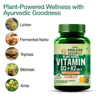 Vlado's Himalayan Organics Plant Based Vitamin D3 600 IU + K2 MK7 55 mcg capsules | Lichen Source Natural Vitamin D3 | Vegan, Non-Synthetic Bone & Calcium Support Supplement | Supports Heart Health & Immunity | 60 Veg Capsules - 7