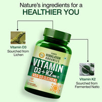 Vlado's Himalayan Organics Vitamin D3 K2 Tablets 600 IU with K2 MK7 55 mcg | Lichen Source Plant Based Vitamin D3 Supplement | Supports Bone Health, Calcium Absorption, Heart Health & Immunity | 60 Veg Tablets - 6