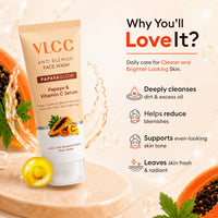VLCC Anti Blemish Papaya Glow Face Wash 100ml with Papaya Extract & Vitamin C Serum - 4