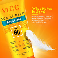 VLCC Aqua Light Sunscreen Gel SPF 60 PA++++ 100g, High UVA & UVB Protection 100 gm