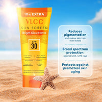 VLCC Bright Glow Matte SPF 30 PA ++ Sunscreen Gel CrÃ¨me - 100g + 10g Extra