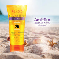 VLCC De - Tan Sun Screen Lotion - SPF 25 - 150ml X 2 | Buy One Get One (300ml)
