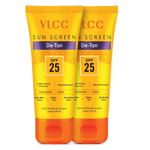 VLCC De - Tan Sun Screen Lotion - SPF 25 - 150ml X 2 | Buy One Get One (300ml)