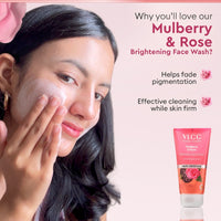 VLCC Mulberry & Rose Facewash For Visible Glow & Fairness With Rose, Mulberry, Orange & Lemon Peel Extract 300 ml