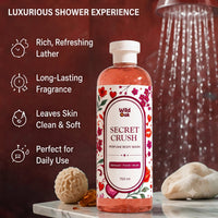 Wild Oak WildOak Secret Crush Perfume Body Wash | 750ml | for Men & Women | Premium Fragrance Shower Gel | Long-Lasting Floral & Musk Scent | Refreshing Cleansing Body Wash for Daily Bath - 6
