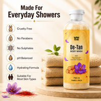 Wild Oak WildOak De-Tan Body Wash | 750ml | Niacinamide, Alpha Arbutin, Kojic Acid & Lactic Acid | Gently Exfoliates, Brightens & Hydrates | Helps Reduce Tan & Dullness | For Smooth & Radiant-Looking Skin - 4