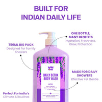 WildOak Fitkari & Epsom Salt Body Wash | 750 ml Value Pack