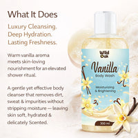WildOak Vanilla Body Wash | 300ml | Hydrating & Moisturizing Shower Gel