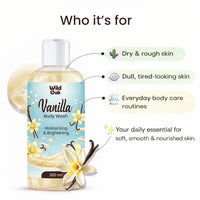 WildOak Vanilla Body Wash | 300ml | Hydrating & Moisturizing Shower Gel