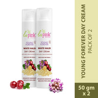 La Pink Young Forever Day Cream With White Haldi & Cranberry To Enhance Radiance & Reduce Fine Lines Pack of 2