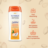Yuthika Almond Soft Touch Body Lotion Hydrating Non-Greasy 100ml