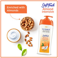 Yuthika Almond Soft Touch Body Lotion for Women & Men, Hydrating, Non-Greasy, (500ml)