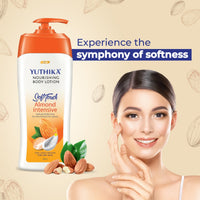 Yuthika Almond Soft Touch Body Lotion for Women & Men, Hydrating, Non-Greasy, (500ml)