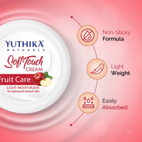 Yuthika Fruit care Light Moisturizer Cream 200ml | Non Sticky, Instant Hydration, Deep Nourishment | For Face, Hand & Body | All Skin Types