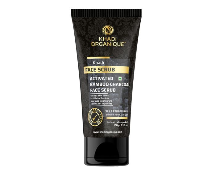 Buy Khadi Organique Activated Bamboo Charcoal Face Scrub Online