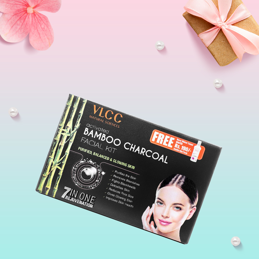 Activated Bamboo Charcoal Facial Kit With Free Rose Water Toner