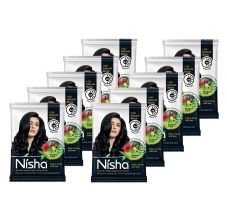 Nisha Henna Based Hair Colour Natural Black 25 g x 10 Packs