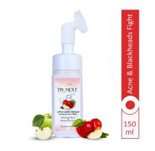 Trunext Apple Cider Vinegar Foaming Face Wash With Brush 150 ml