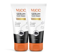 VLCC Bright Glow Serum Face Wash with Vitamin C Serum & Charcoal