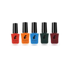 Asmee Premium Gel Nail Polish Rich Ruby | Aqua Marine | Forest Green | Mustard Yellow | Orange Crush