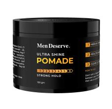 Men Deserve Hair Styling Ultra Shine Pomade for Strong Hold and Wet Look Hairstyle 100 gm