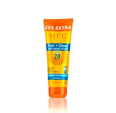 VLCC Fair+ Glow Sunscreen Lotion Spf 20 Pa ++ With Ashwagandha, Niacinamide, Vitamin E & Cocoa Seed Butter 125 gm