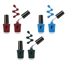 Asmee Premium Gel Nail Polish Rich Ruby+Premium Gel Nail Polish Aqua Marine+Premium Gel Nail Polish Forest Green