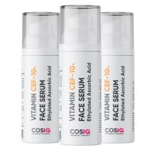 CosIQ Vitamin CEF-10% Glow Boost Face Serum, 30ml (Pack of 3)