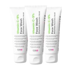 CosIQ Vitamin C-5% Brightening and Glow Face Wash, 100ml (Pack of 3)
