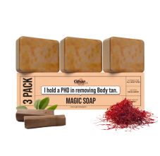 Ghar Soaps Magic Soap Sandal Wood And Saffron for DeTan and Glowing Brightening Skin ( 3 PACK ) (100* 3)