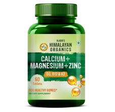 Vlado's Himalayan Organics Calcium Magnesium Zinc Vitamin D3 & B12- 60 Vegetarian Tablets